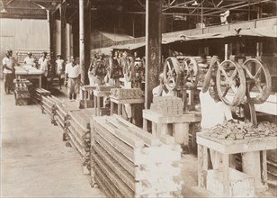 Stamping soap at the West African Soap company, Lagos