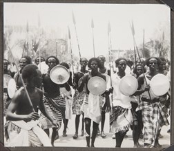 Group of Somali men with spears and shields