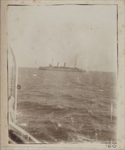 View of steamer across the water
