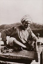 Portrait of an elderly, turbanned man described as a guide