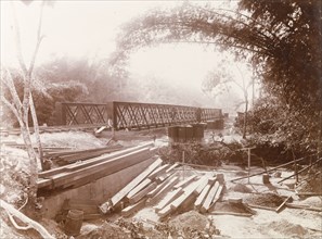A partially completed railway bridge, Trinidad