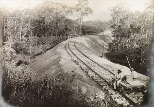 A newly completed section of the Siparia line, Trinidad