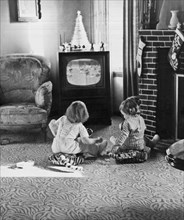 Young Children Watching TV
