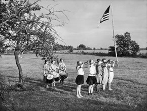 Girl Scout Camp Flag Ceremony