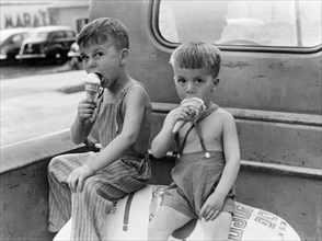 Boys Eating Ice Cream Cones