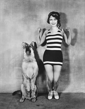 Actress And Dog Exercise