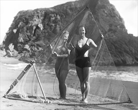 Women With Surf Fishing Net