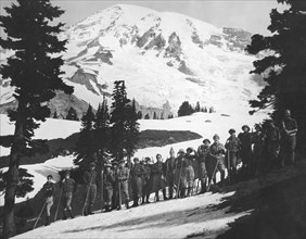 Hikers At Mount Rainier Park