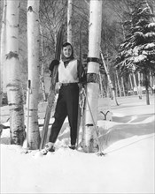 Woman With Cross Country Skis
