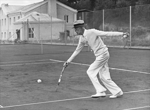 King Gustav Playing Tennis