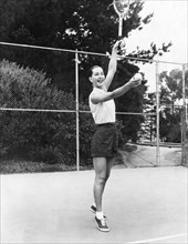 Evelyn Frey Playing Tennis