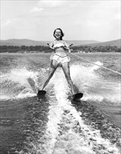 Happy Woman Water Skier