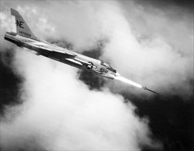 Navy Jet Fires At Viet Cong