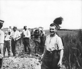 Soldiers Working In The Fields