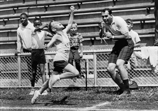 A Young Athlete Sprinting