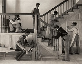 Men Building A Stairway