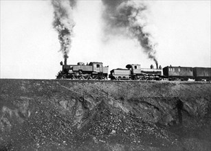 Steam Engines Pulling A Train