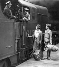 Children Ready To Board Train