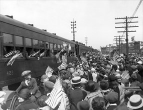 Crowds Cheer NY Train Service