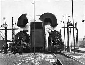 Locomotives In A Railway Yard