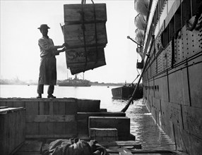 Unloading A Cargo Ship