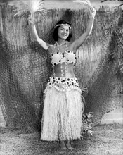 A Young Hawaiian Hula Woman