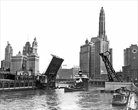 Steamer Towed On Chicago River