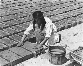 Indians Making Adobe Bricks