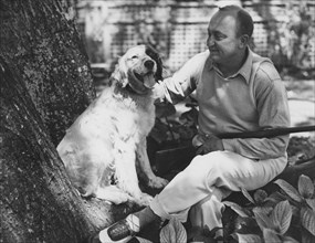 Ty Cobb With His Dog