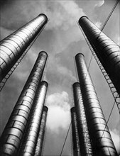 Steam Pipes At Factory