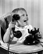 Toddler With Telephone