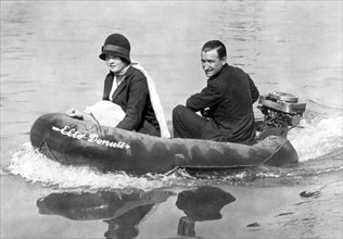 Couple Out In A Rubber Raft