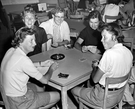 Five Women Playing Cards