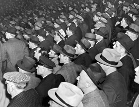 Baseball fans at Yankee Stadium for the third game of the World