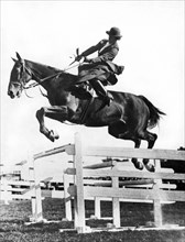 Sidesaddle Jumps At Horse Show