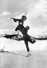 Pairs Skaters Doing A Lift
