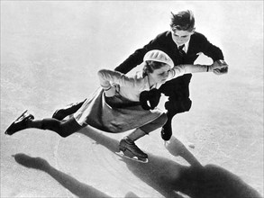 Young Pair-Skating Couple