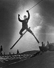 A Bold Leap By A Skier