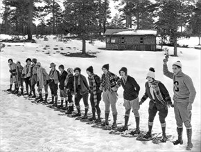 Snowshoe Race In The Mountains
