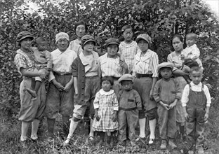 Oregon:  July, 1924.
A group of first generation Japanese immigrants gathered at a garden club