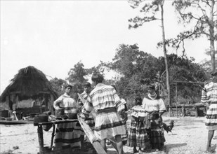 Seminole Camp Scene