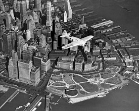 Hawk's Plane Over Battery Park