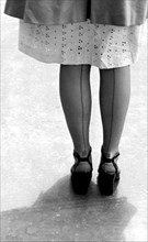 Woman Wearing Nylon Stockings
