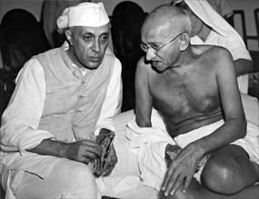 Gandhi Talks With Nehru