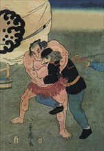 Sumo Wrestler Takes on a Foreigner 1861
