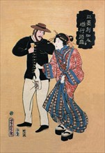 American Drinking with Japanese Courtesan 1861