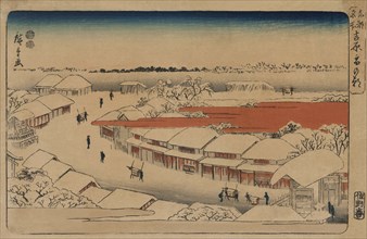 Morning snow at Yoshiwara (Yoshiwara yuki no asa) 1848