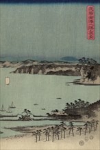 Evening view of the eight famous sites at Kanazawa in Musashi Province (Uyokanazawa hassshoyakei) #3 1857