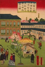 Second national industrial exhibition at Ueno Park (Ueno ko¯en naikoku kangyo¯ daini hakurankai bijitsukan narabini [shojo] funsuiki no zu) #3 1881