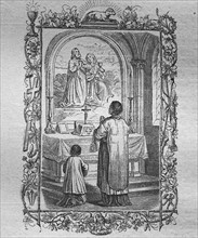 Praying on the oldar's steps